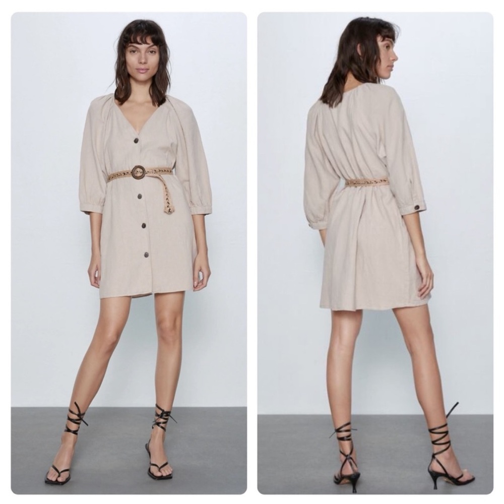 Zara Rustic Linen Dress